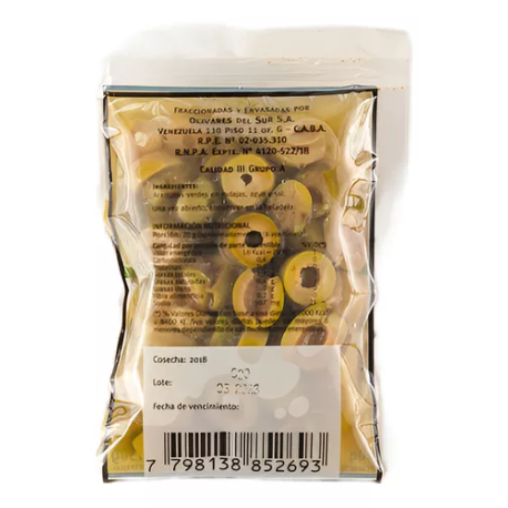 Aceituna verde rellena sachet 170 grs. SABOR PAMPEANO