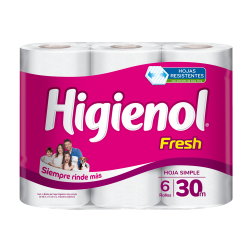 Papel higienico 6 x 30 metos HIGIENOL